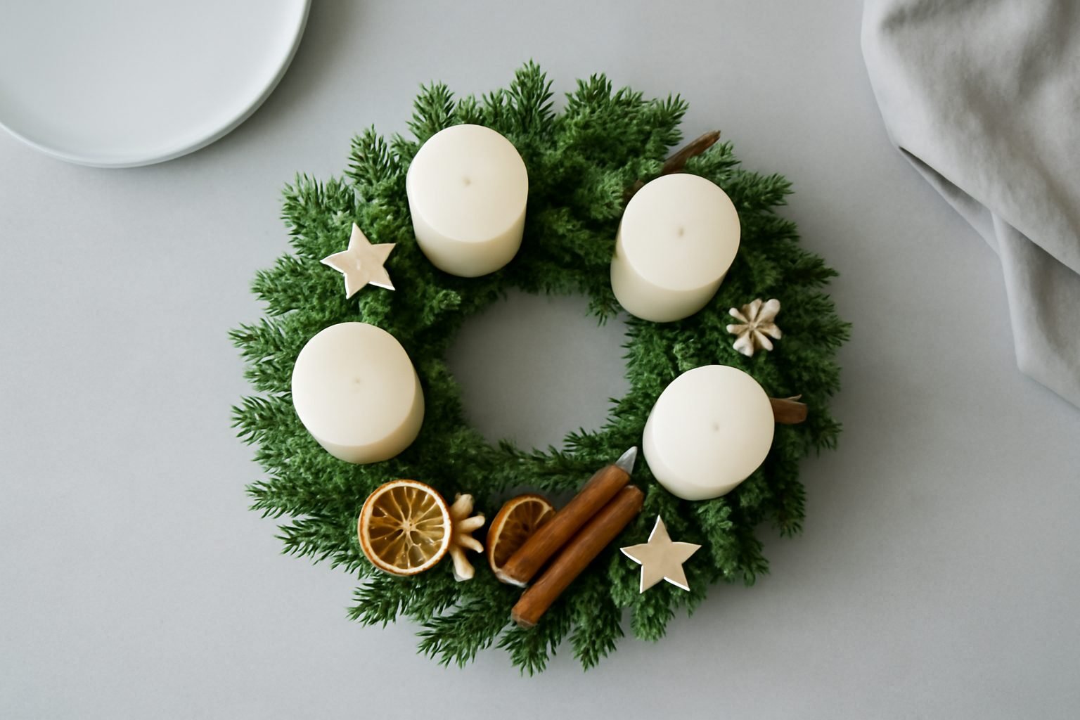 Adventskranz fotografieren Ideen ohne teure Anschaffung
