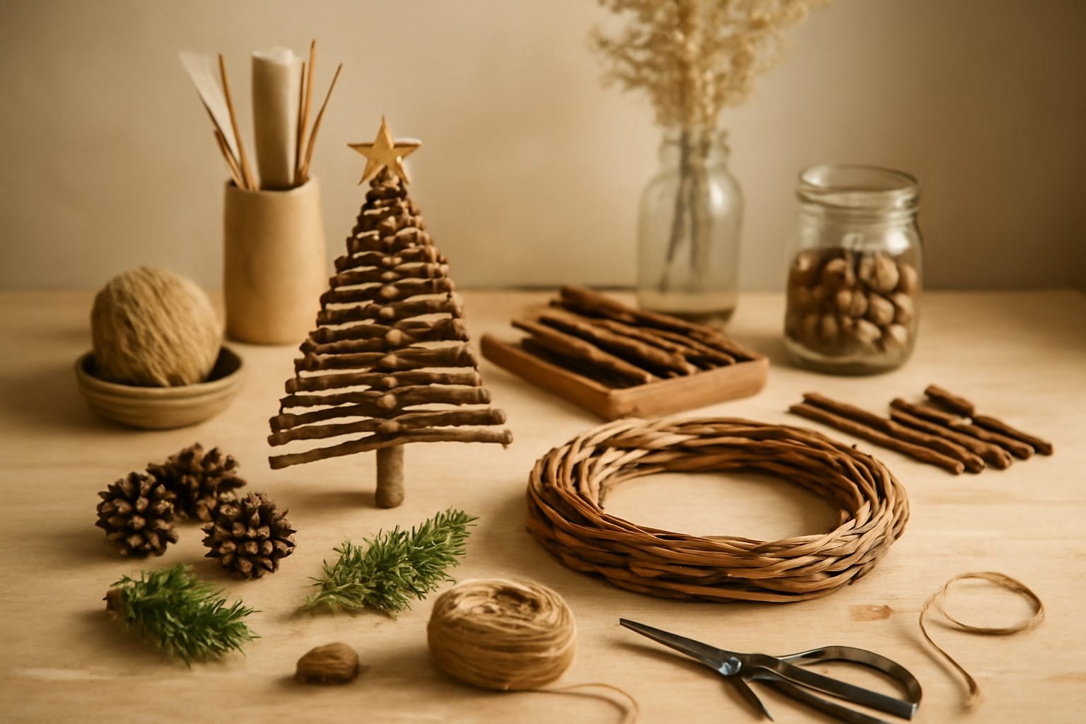 DIY Weihnachten basteln mit Naturmaterial ohne Vorkenntnisse