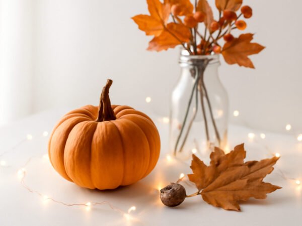 Herbstdeko basteln mit Lichterkette — der Weg zum Ergebnis