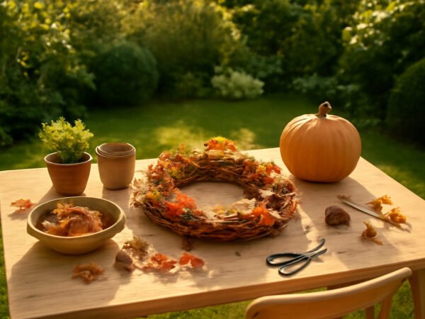 Herbstdeko draußen basteln Anleitung ohne Vorkenntnisse