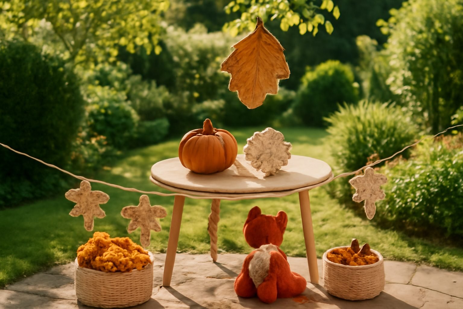 Herbstdeko für draußen häkeln in 6 Schritten