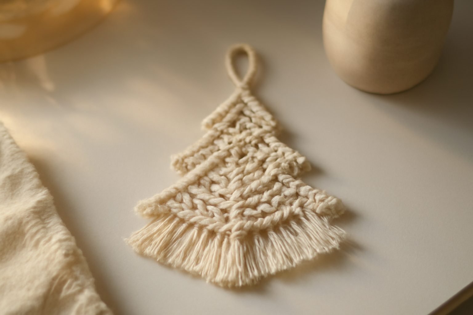 Makramee Weihnachtsdeko häkeln Anleitung ohne Vorkenntnisse