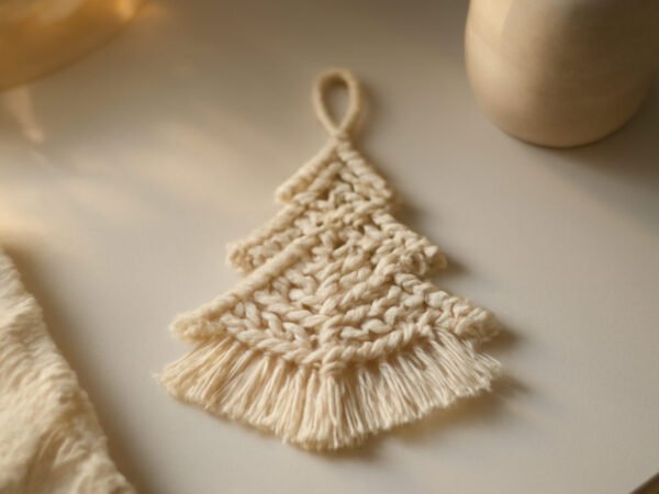 Makramee Weihnachtsdeko häkeln Anleitung ohne Vorkenntnisse