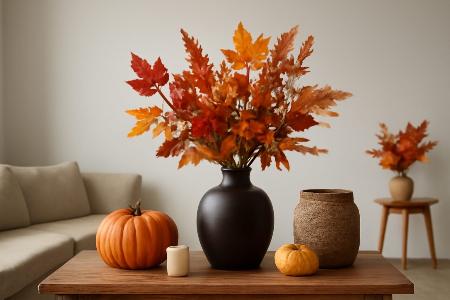 Moderne Herbstdeko basteln — der Weg zum Ergebnis