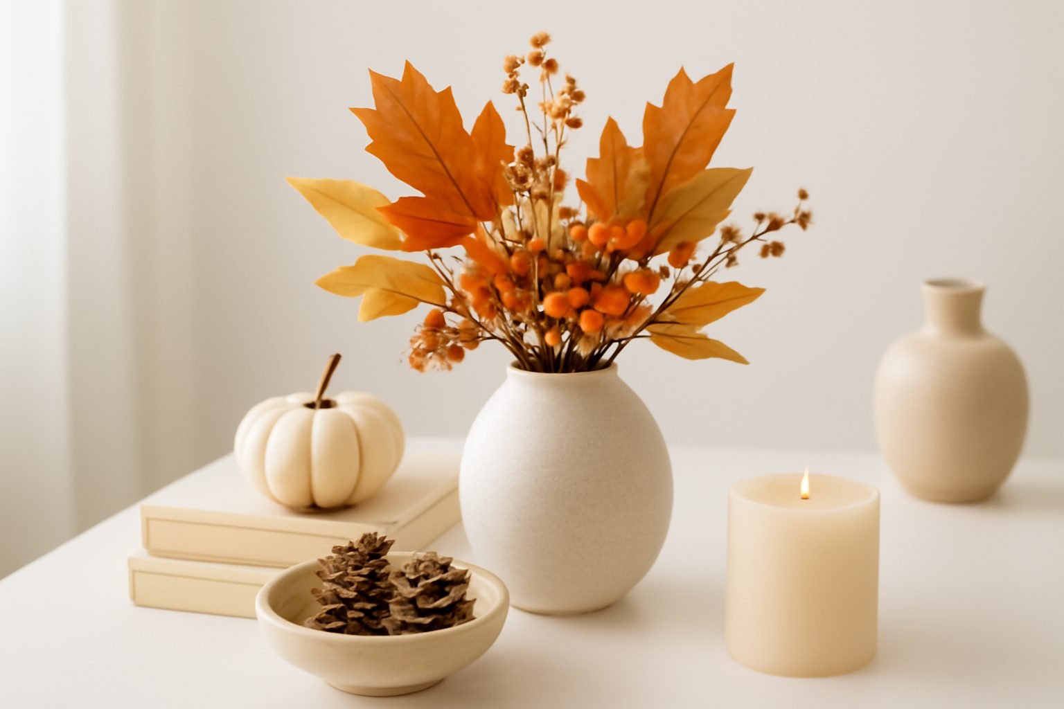 Schlichte Herbstdeko basteln — der Weg zum Ergebnis