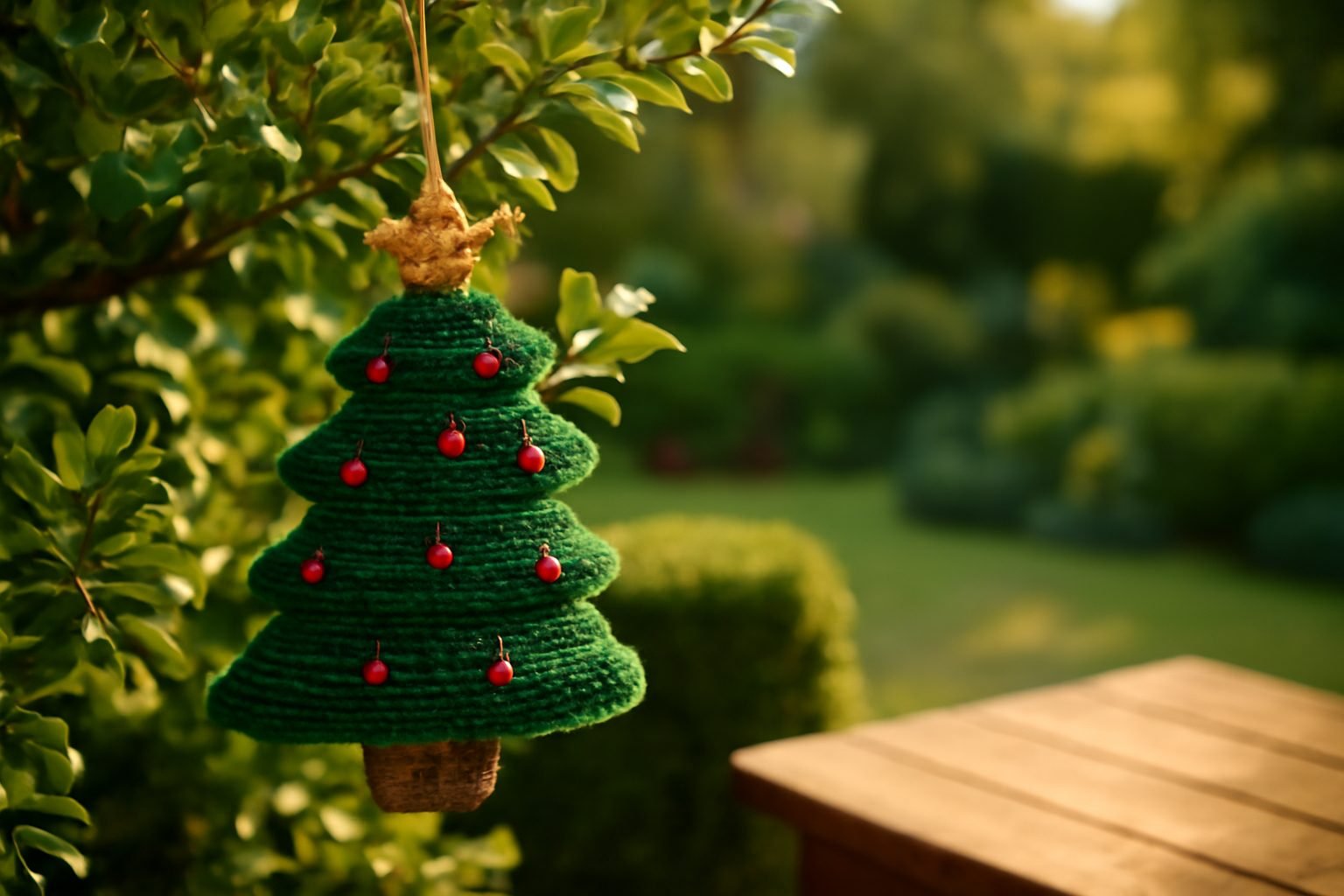 Weihnachtsdekoration Ideen draußen häkeln