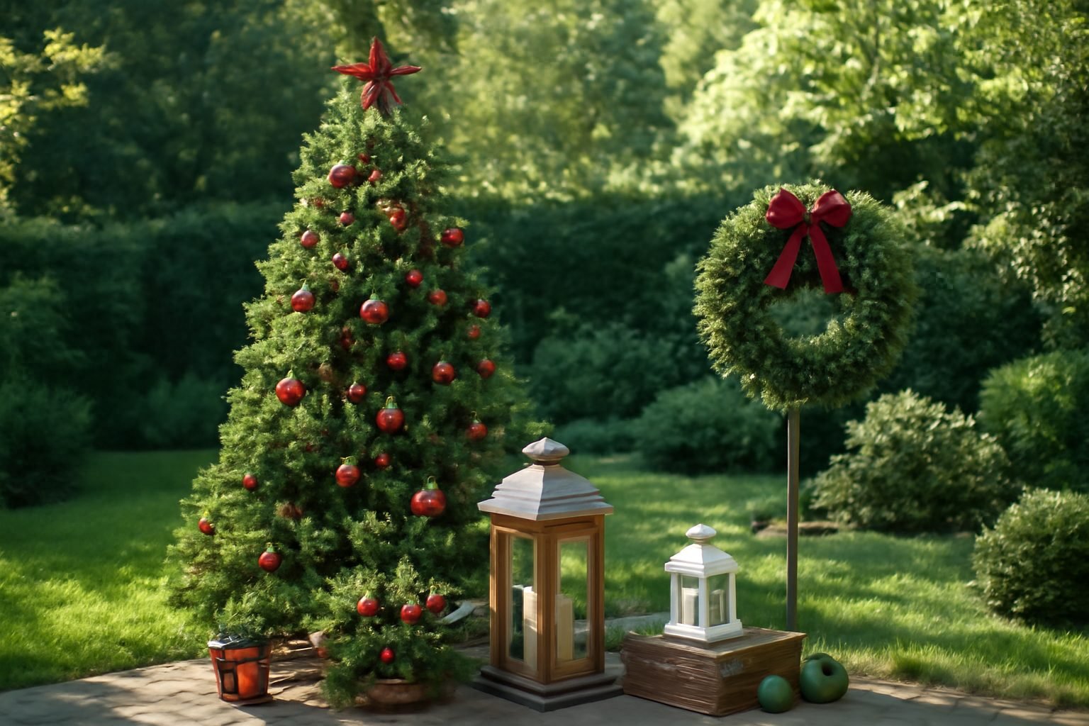 Weihnachtsdekoration Ideen draußen mit Kindern basteln