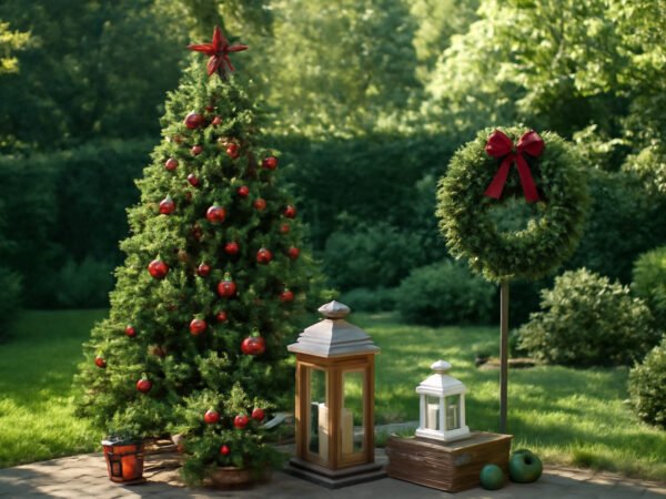 Weihnachtsdekoration Ideen draußen mit Kindern basteln
