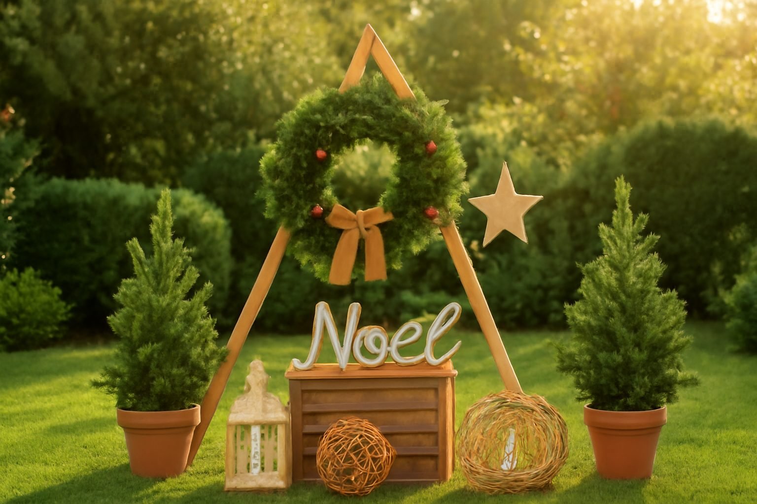 Weihnachtsdekoration Ideen draußen nähen